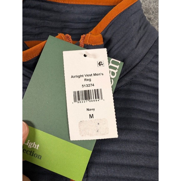 LL Bean Airlight Vest Mens Medium Navy Reg Full Zip Lightweight Outdoors NWT - Picture 6 of 9